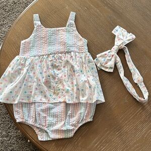 Bonnie Baby Pastel Striped and Polka Dot Matching Set